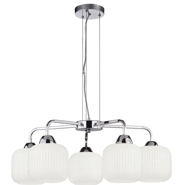 CROMADO lampa wisząca chromowy 5x60W E27 klosz biały