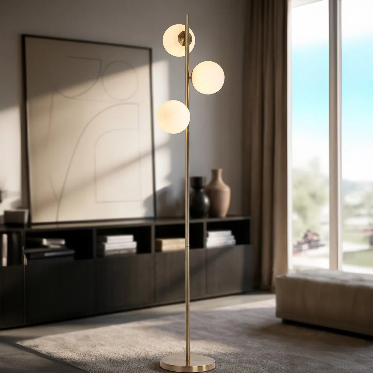 Lampa podłogowa Dorado złota 3xE14 - obrazek 3