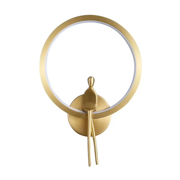Lampa ścienna AMICI RING 27 cm LED złota mosiądz