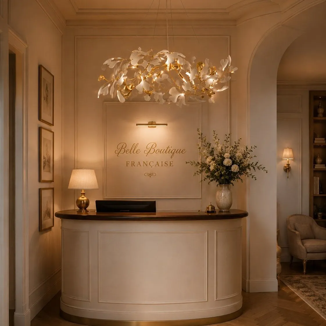 Lampa wisząca BOTANIKA GOLD 100 cm - złota, G9, regulowana, designerska - obrazek 4