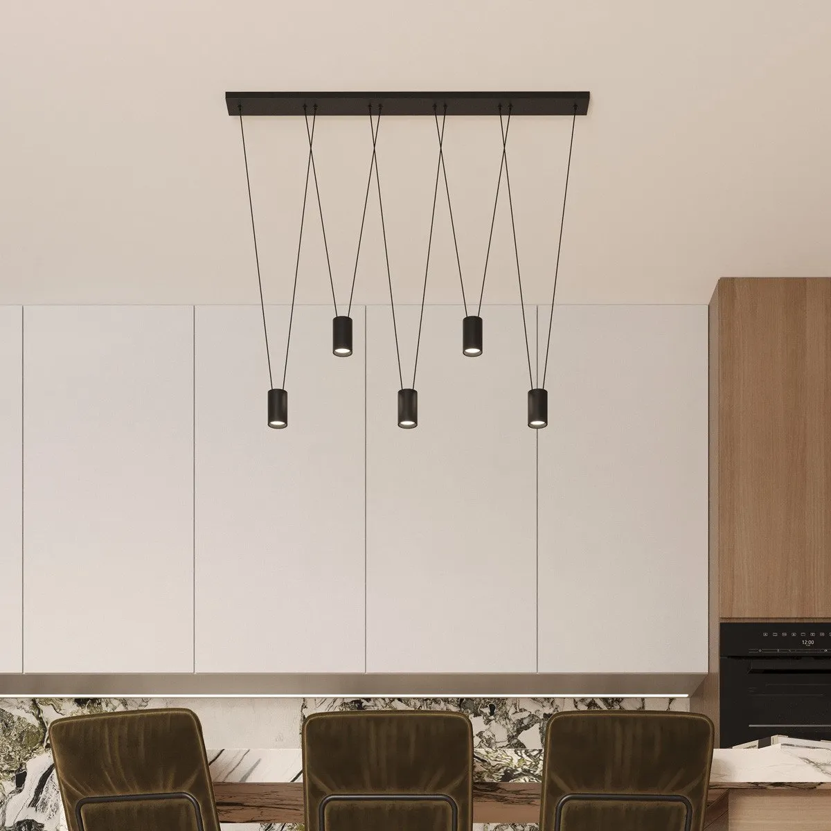 Lampa wisząca Toledo czarna 5xGU10 - obrazek 3