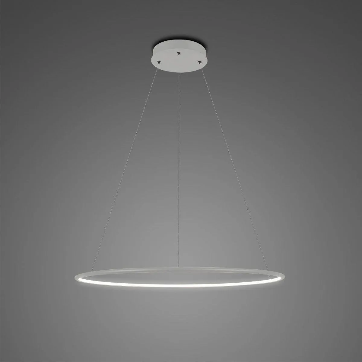 Lampa wisząca Ledowe Okręgi No.1 40cm 4k srebrna ściemnialna