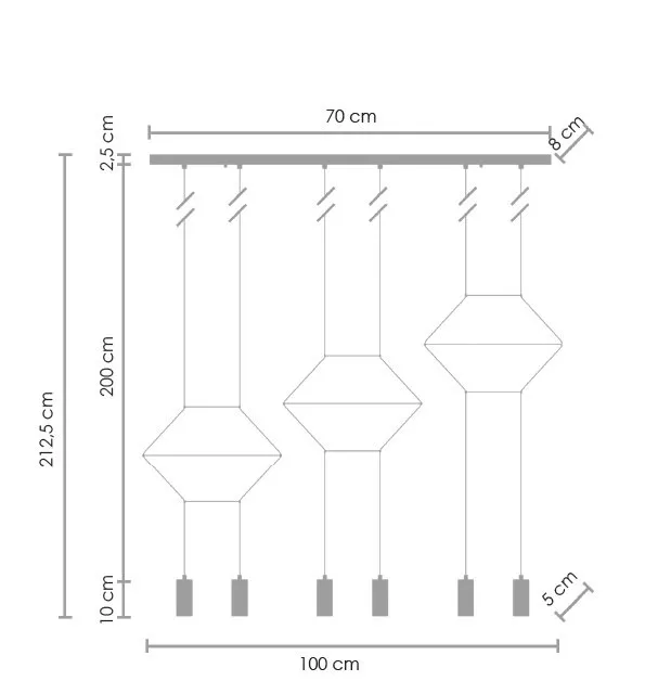 Lampa wisząca LINEA-6 LONG czarna 100 cm - obrazek 8