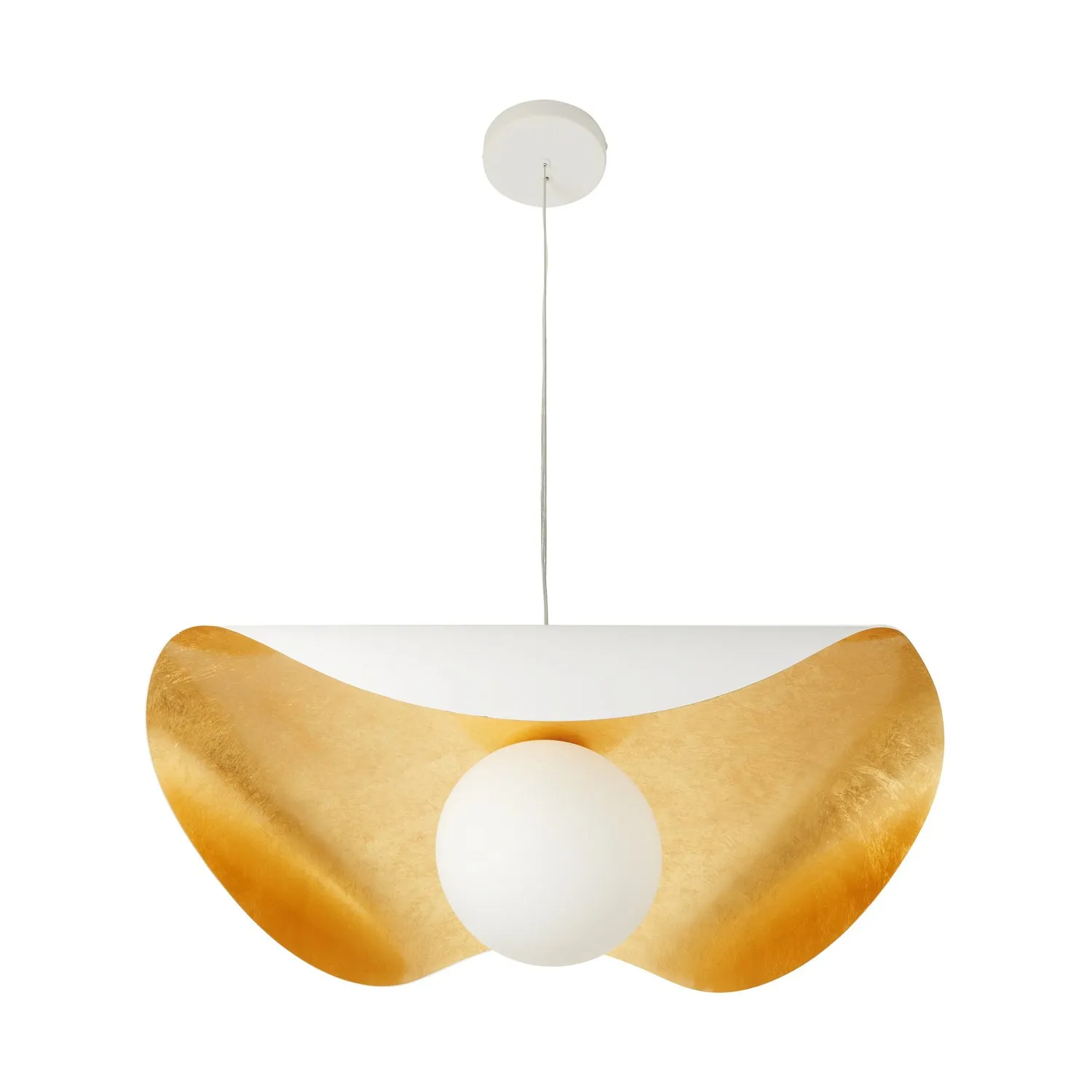 Lampa wisząca ENZO 80 cm - biało złota - obrazek 4