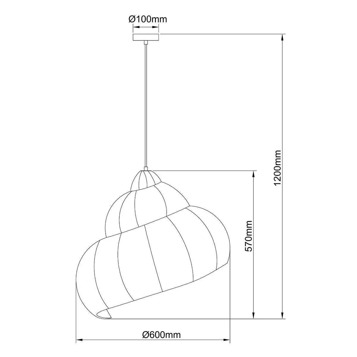 Rattanowa lampa wisząca Shella 60 cm jasne drewno 1xE27 - obrazek 8