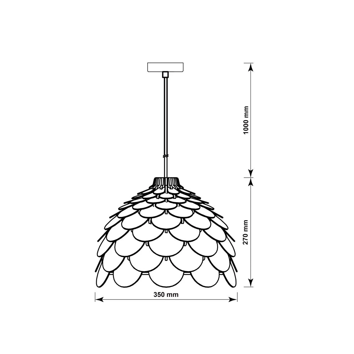 Lampa wiszaca Burgo mała drewniana 1xE27 - obrazek 10