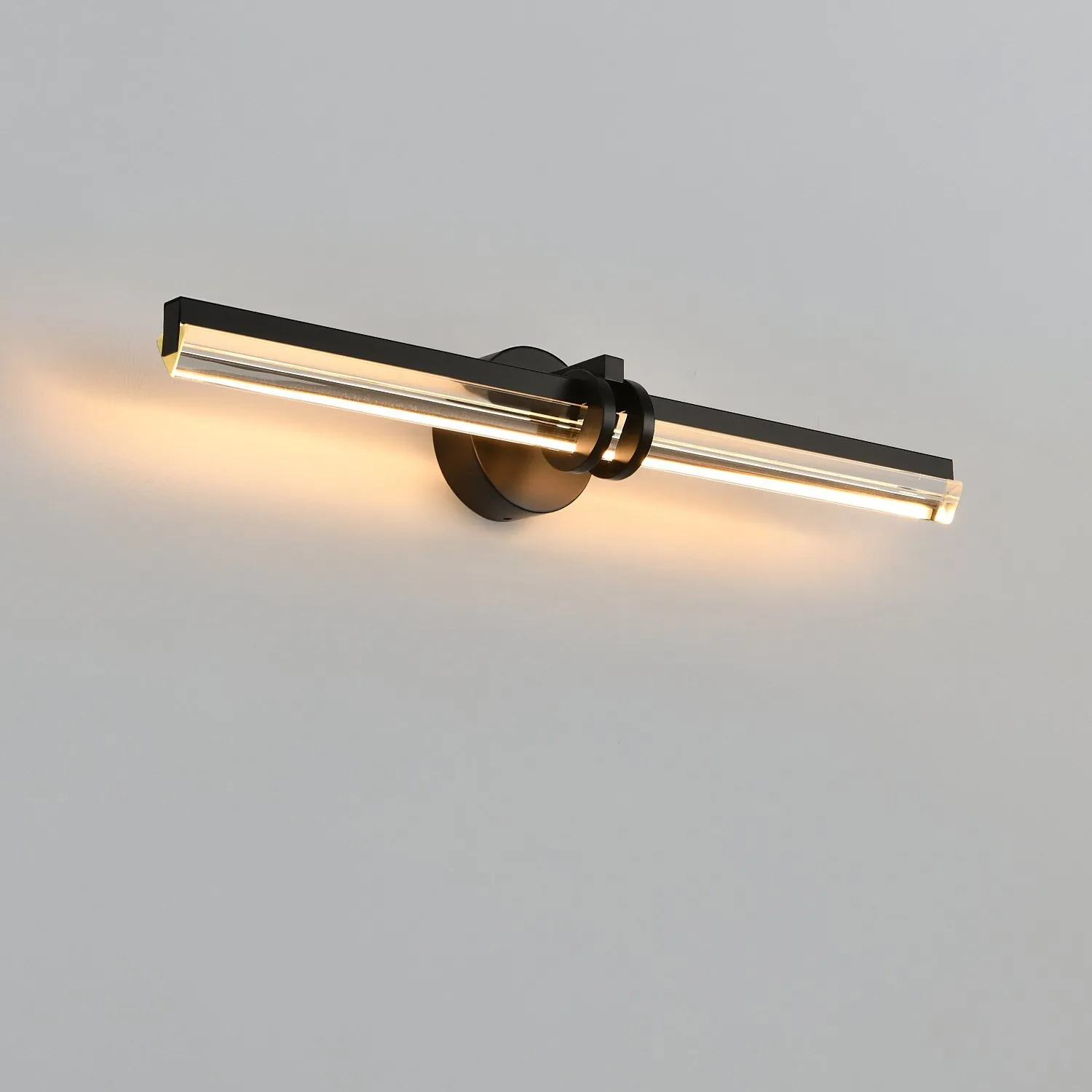 Lampa ścienna LOVELY LED 58 cm- czarno szklany kinkiet - obrazek 6