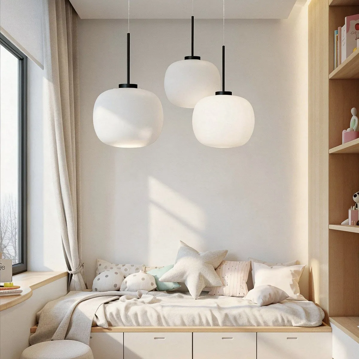 Lampa wisząca Jukon biała 1xE27 - obrazek 2