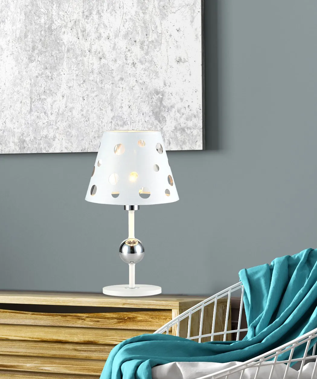 LAMPA STOŁOWA BATLEY 1 BIAŁY - obrazek 2