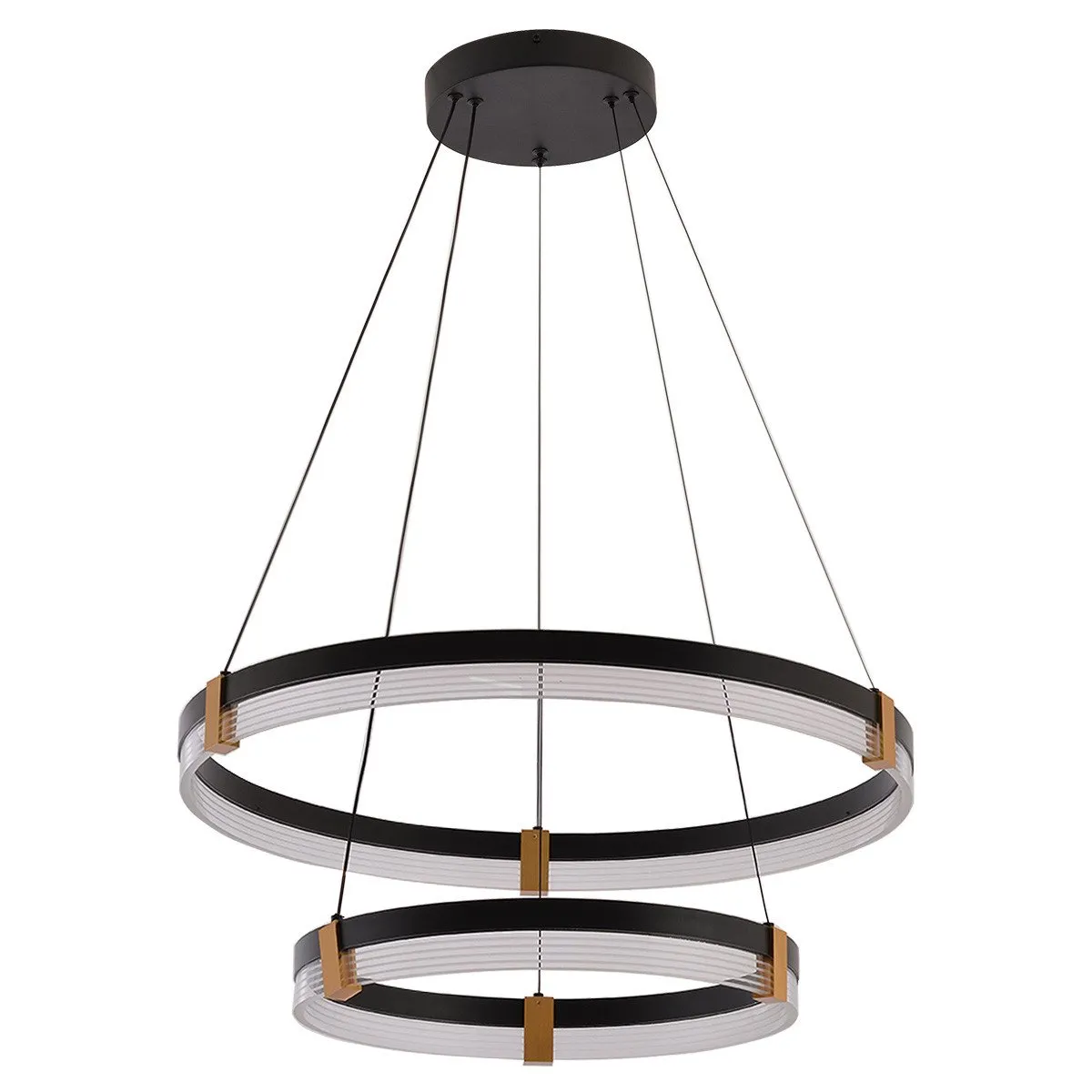 Lampa wisząca Plum 60 cm 40 cm czarno-transparentna LED CCT