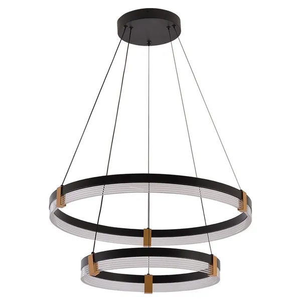 Lampa wisząca Plum 60 cm 40 cm czarno-transparentna LED CCT