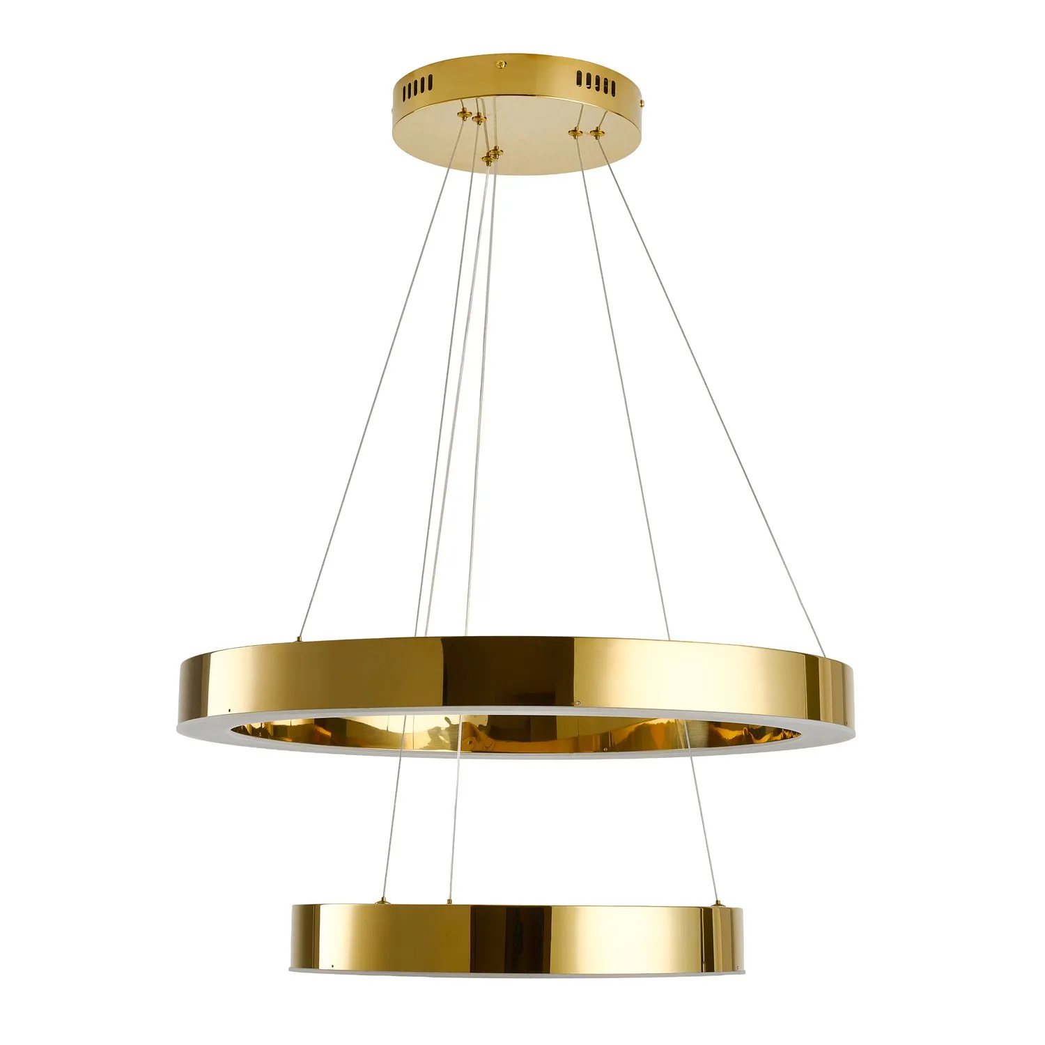 Lampa wisząca CIRCLE 2 40+60 cm - LED dwa ringi złoty połysk - obrazek 8