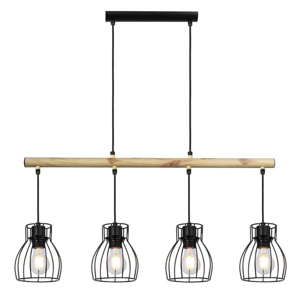 BERNITA LAMPA WISZĄCA 4X60W E27 CZARNY