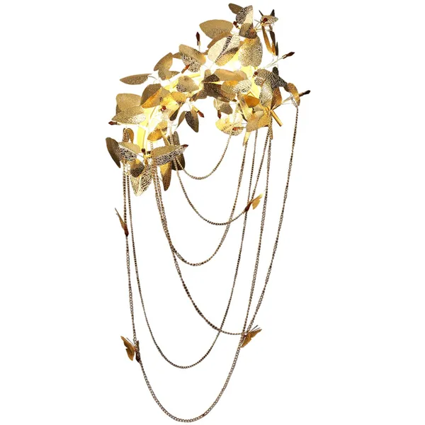Lampa ścienna BLOSSOM złota 120 cm