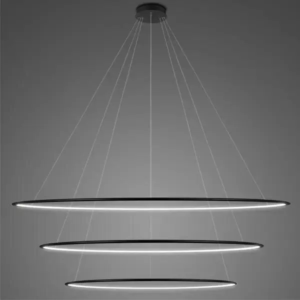 Lampa wisząca Ledowe Okręgi No.3 230cm 4k czarna
