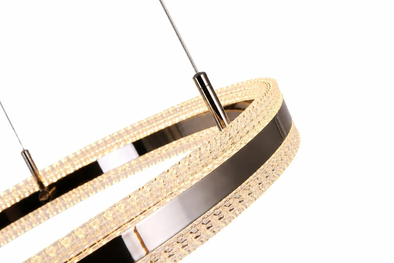 Lampa wisząca ARKADIA LED 80 cm - tytanowa z kryształowym pierścieniem - obrazek 10