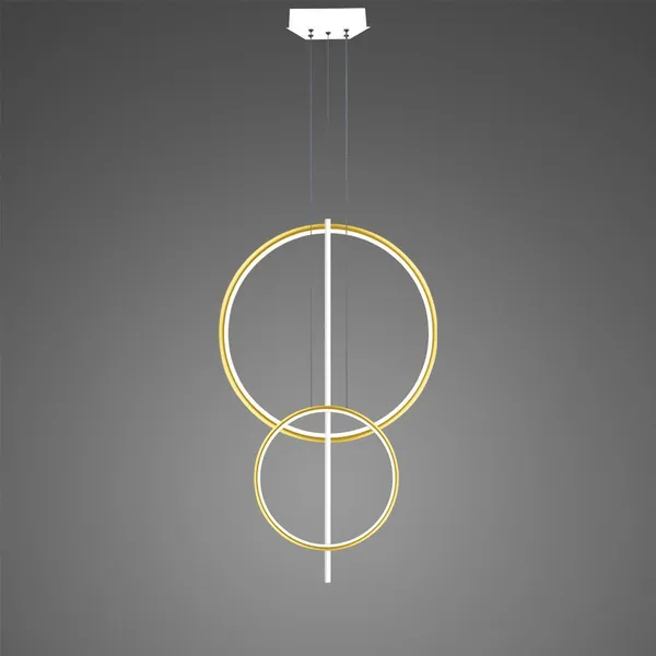 Lampa wisząca Linea No.5 60/40cm złoto-biała 3k