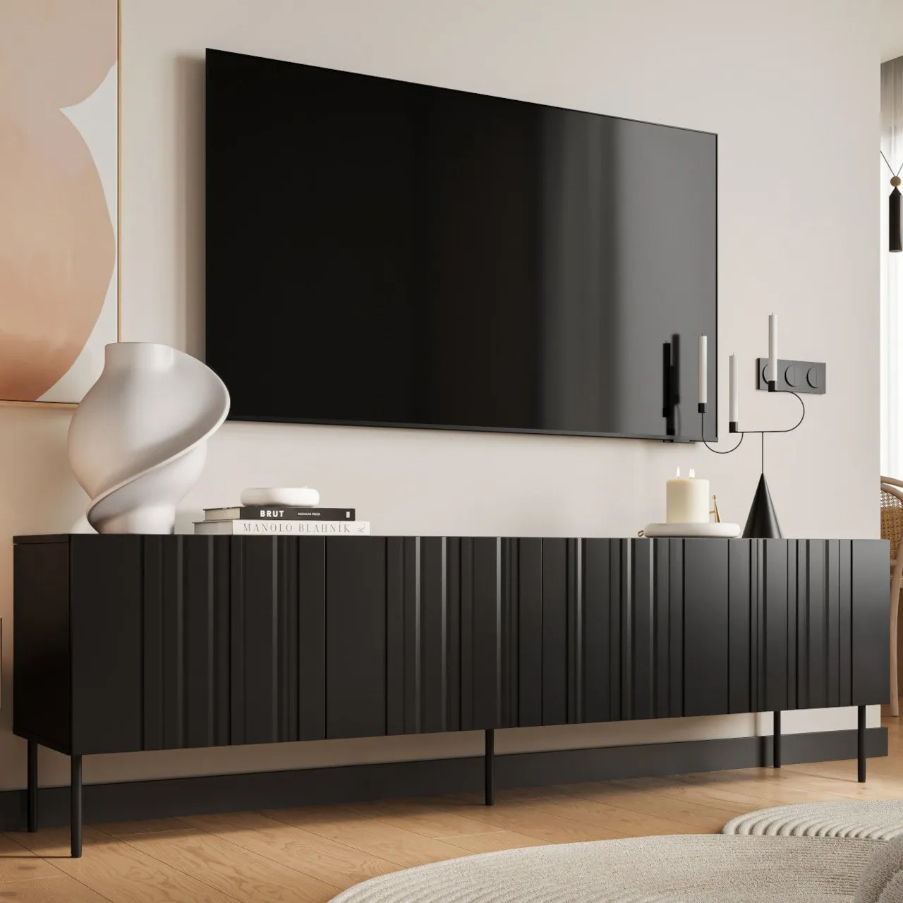 Komoda RTV ISOLA 200 czarny mat - obrazek 4
