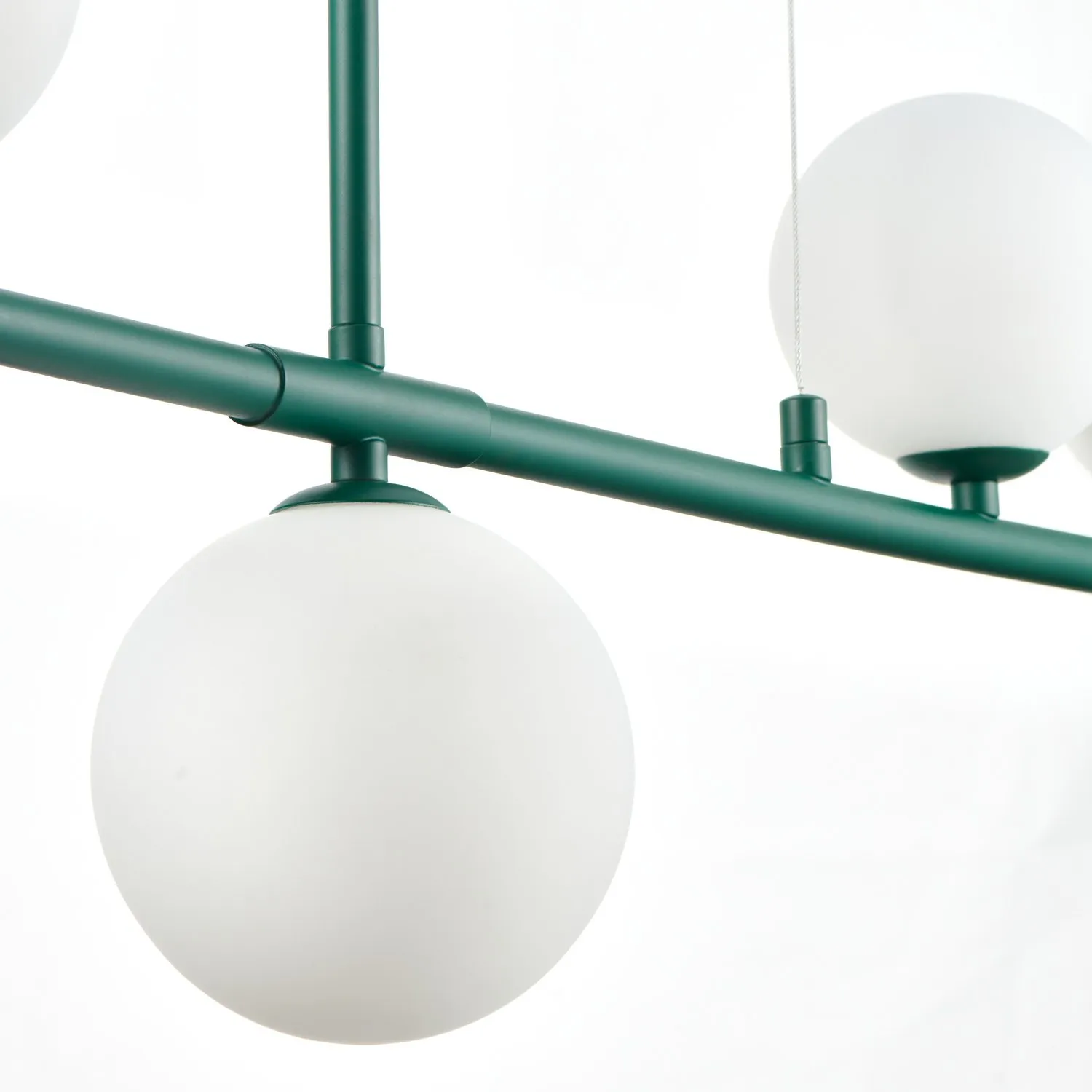 Lampa wisząca MODERNO 80 cm -szmaragdowa z białymi kloszami - obrazek 10