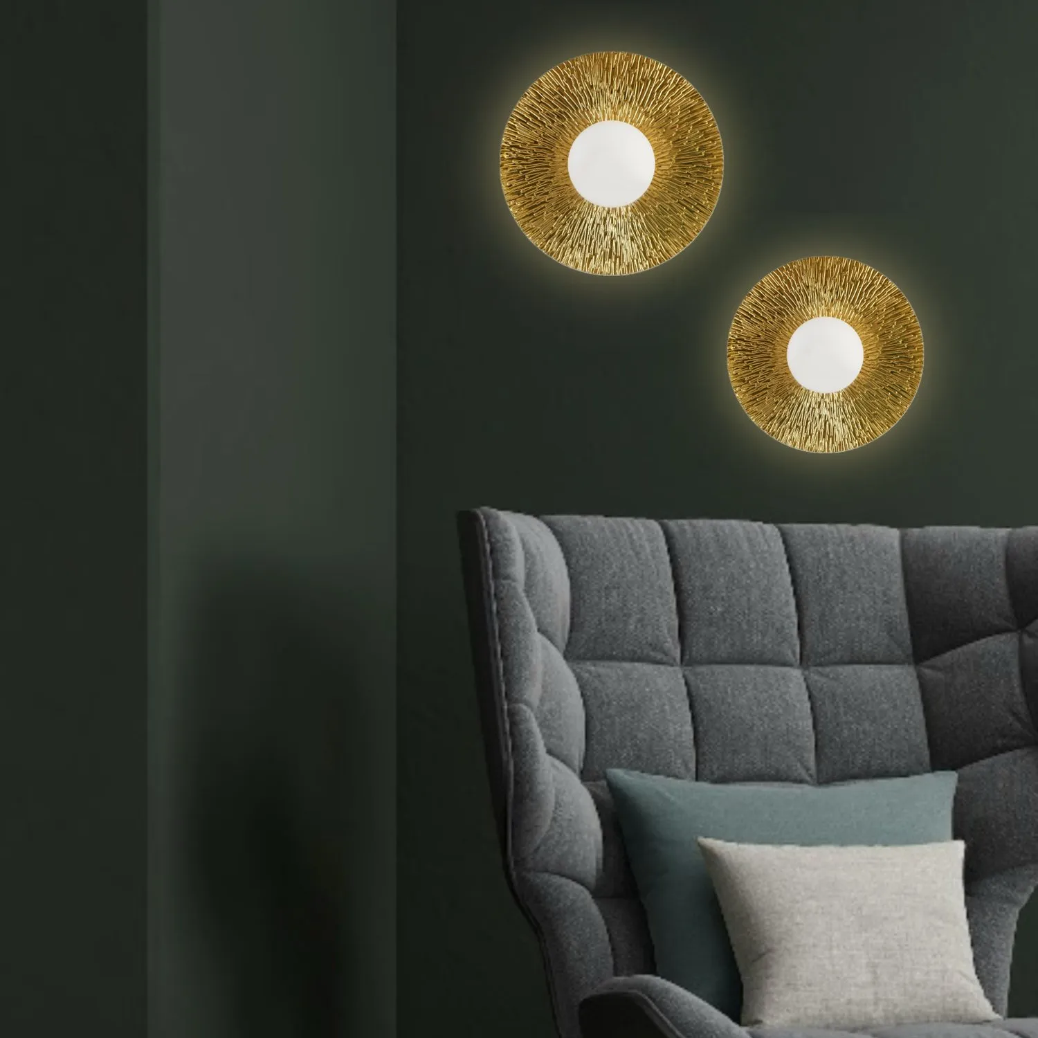 Lampa ścienna SUN L złota 40 cm - obrazek 3
