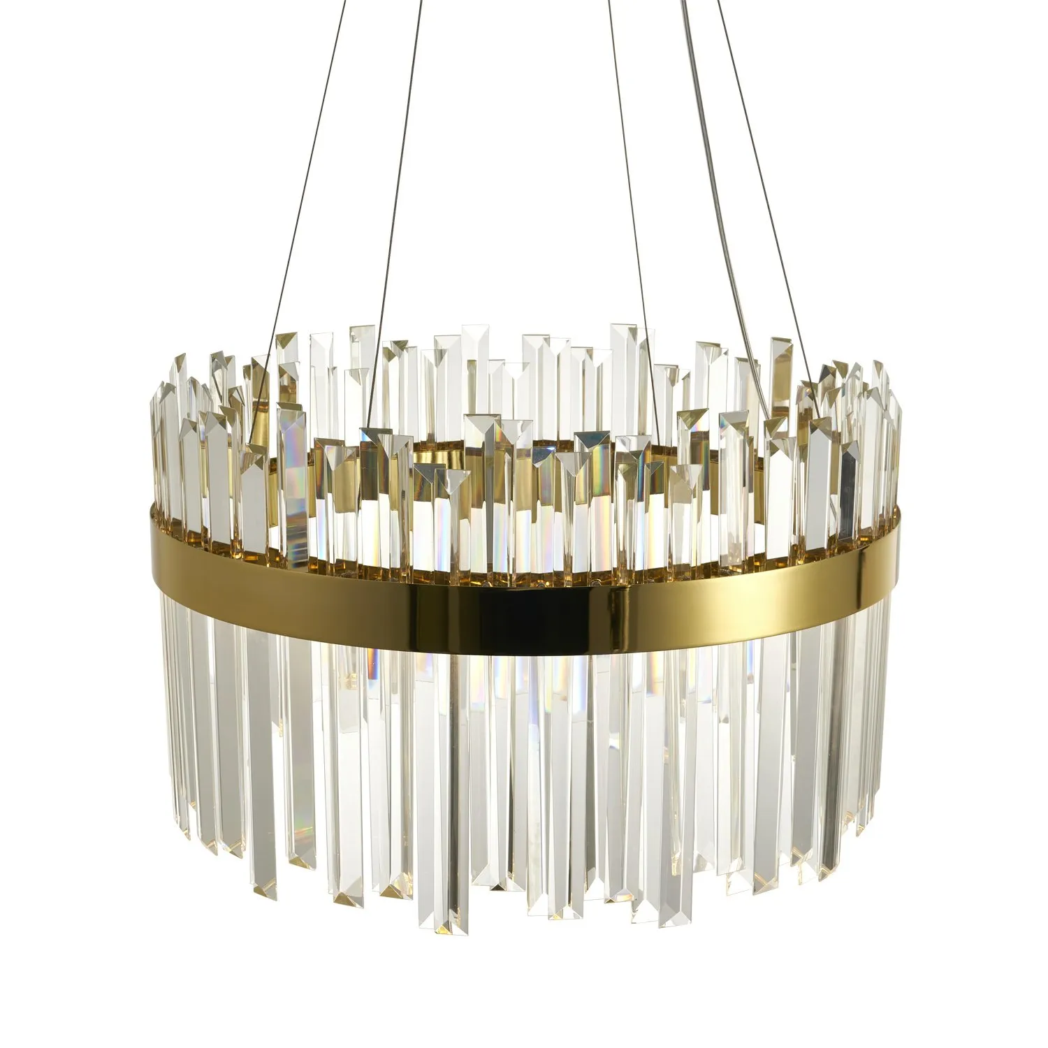 Lampa wisząca ROYAL LED kryształowa złota 50 cm - obrazek 4