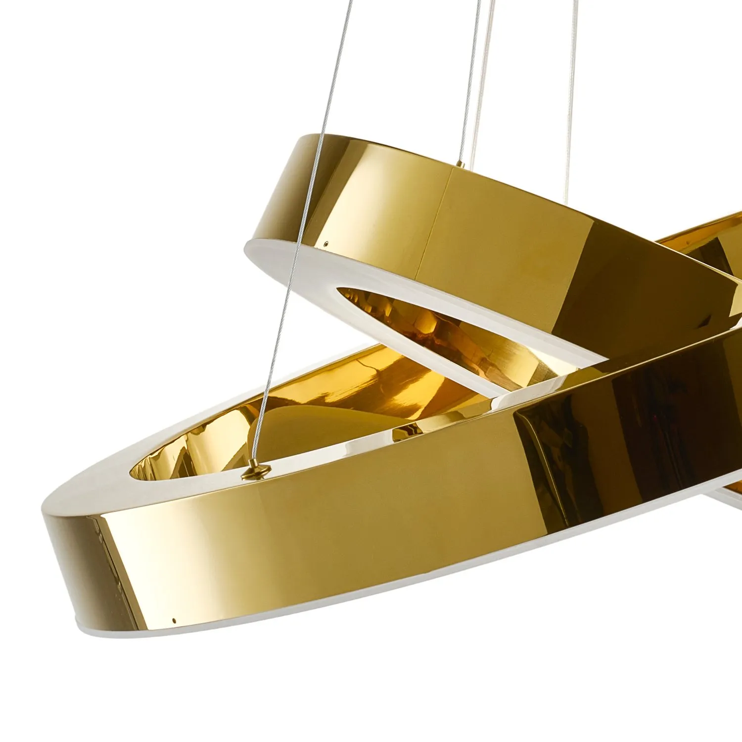 Lampa wisząca CIRCLE 2 40+60 cm - LED dwa ringi złoty połysk - obrazek 17