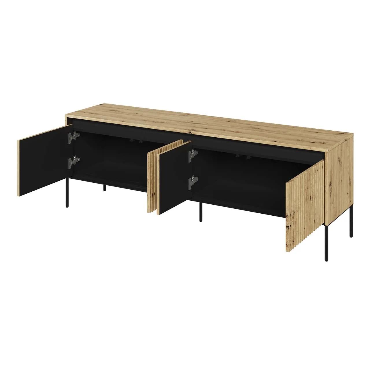 Komoda RTV 166 z oświetleniem dąb artisan/czarny TREND TR05 - obrazek 3