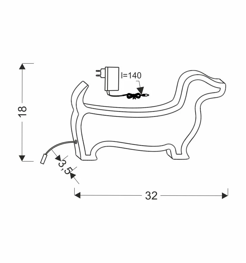 Dog lampa stołowa 12w led 3000k iq kids różowy - obrazek 2