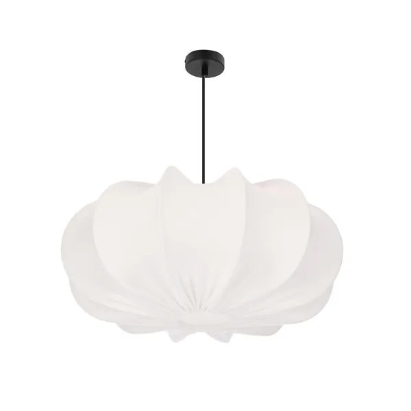 Lampa wisząca CAFEE skandynawska - z abażurem kremowym latte 52 cm - minimalistyczne oświetlenie sufitowe w stylu japandi E27
