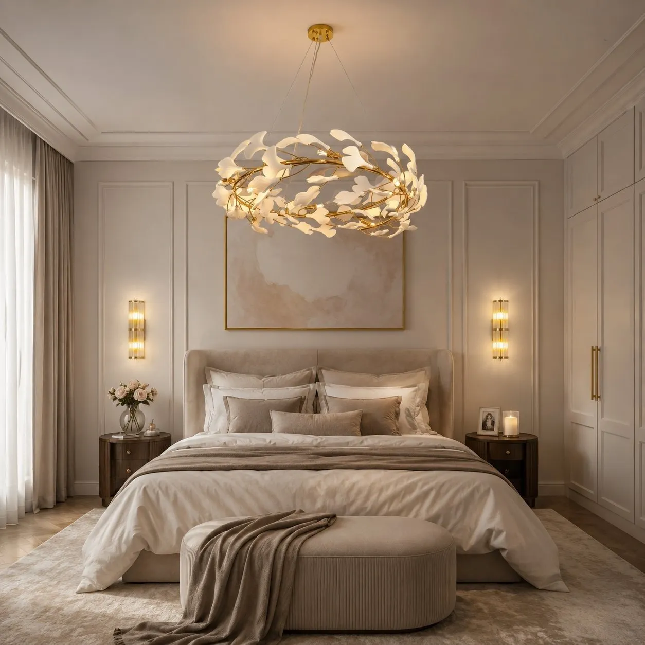 Lampa wisząca BOTANIKA 80cm -złota, G9, regulowana, designerska - obrazek 2