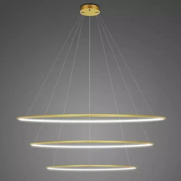 Lampa wisząca Ledowe Okręgi No.3 120cm 4k złota