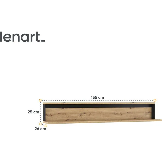 Meble do salonu QUANT 1 dąb artisan + czarny - obrazek 7