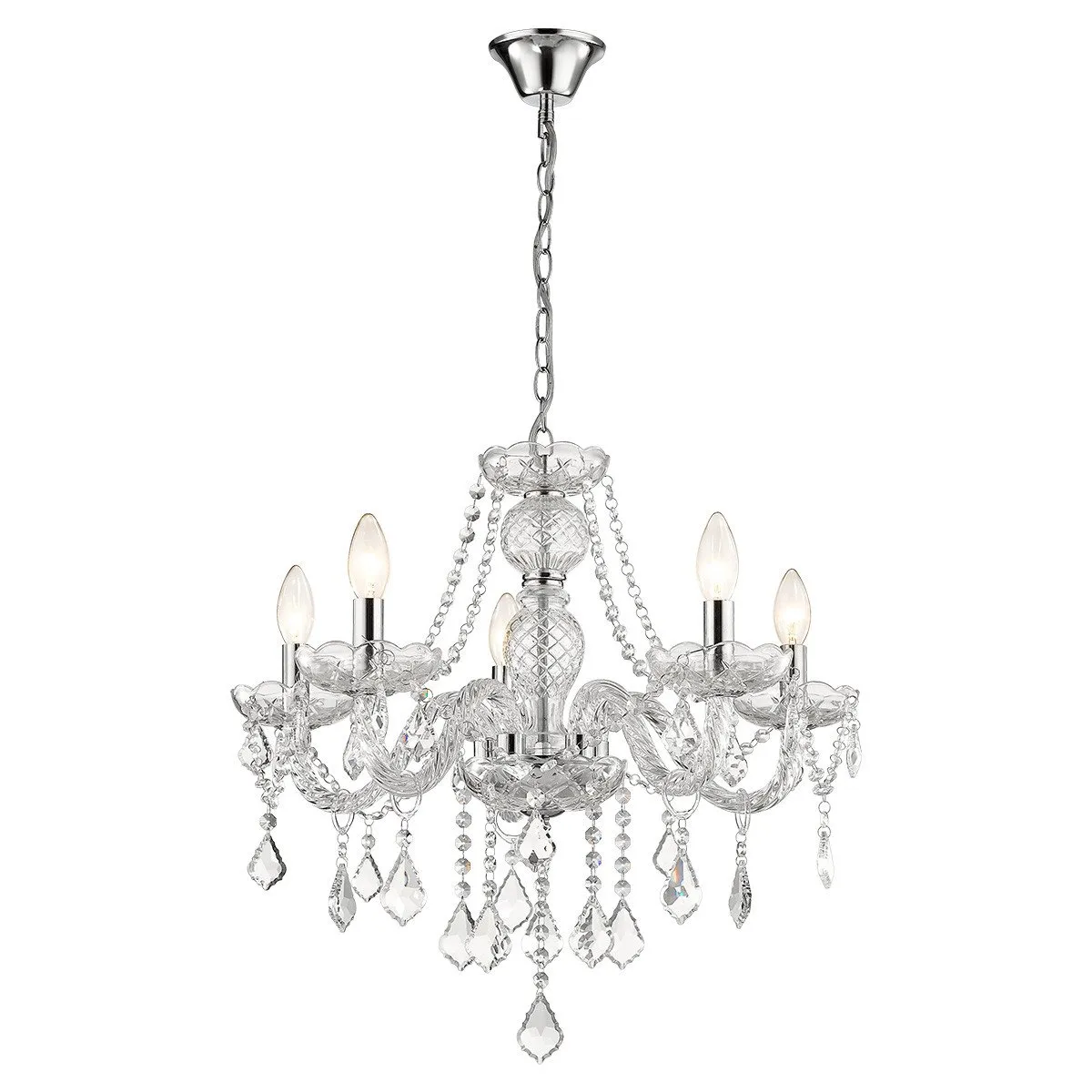 Lampa wisząca Cristallo srebrna 5xE14 - obrazek 5