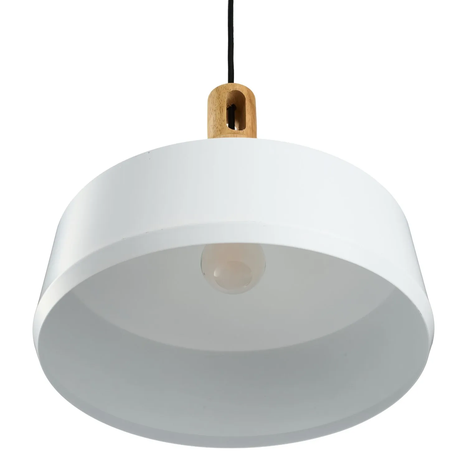 Lampa wisząca NORDIC WOODY biało drewniana 35 cm - obrazek 6