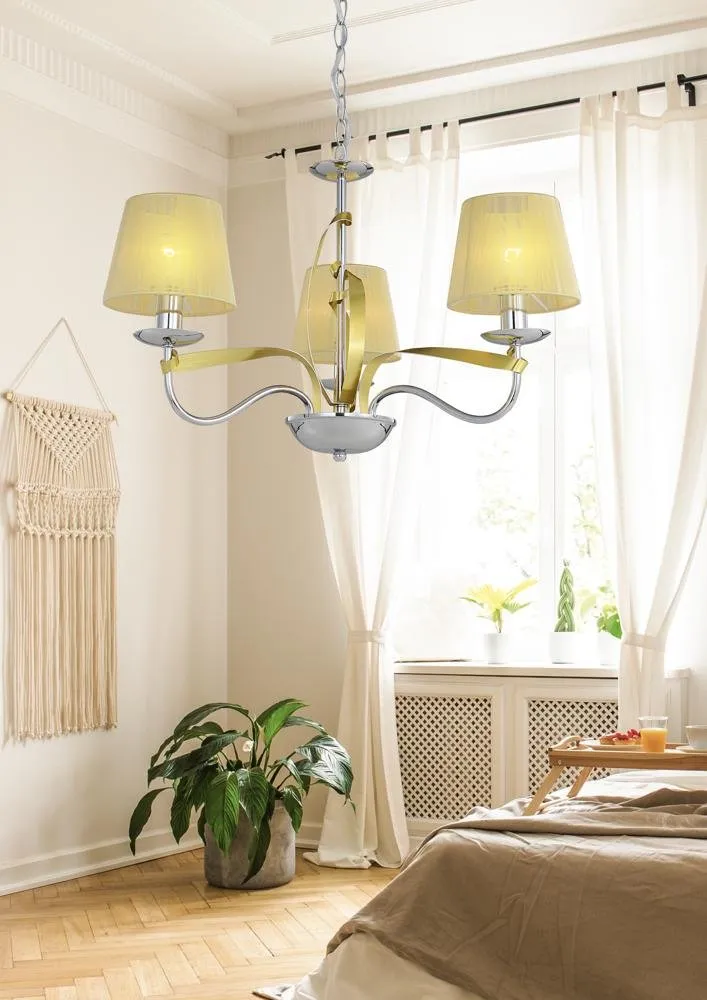 DIVA LAMPA WISZĄCA 3X40W E14 CHROM/ZŁOTY - obrazek 3