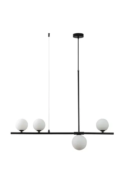 Lampa wisząca MODERNO  80 cm -czarna z białymi kloszami