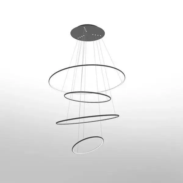 Lampa wisząca Ledowe Okręgi No.4 100cm czarna 4k Dali - obrazek 2