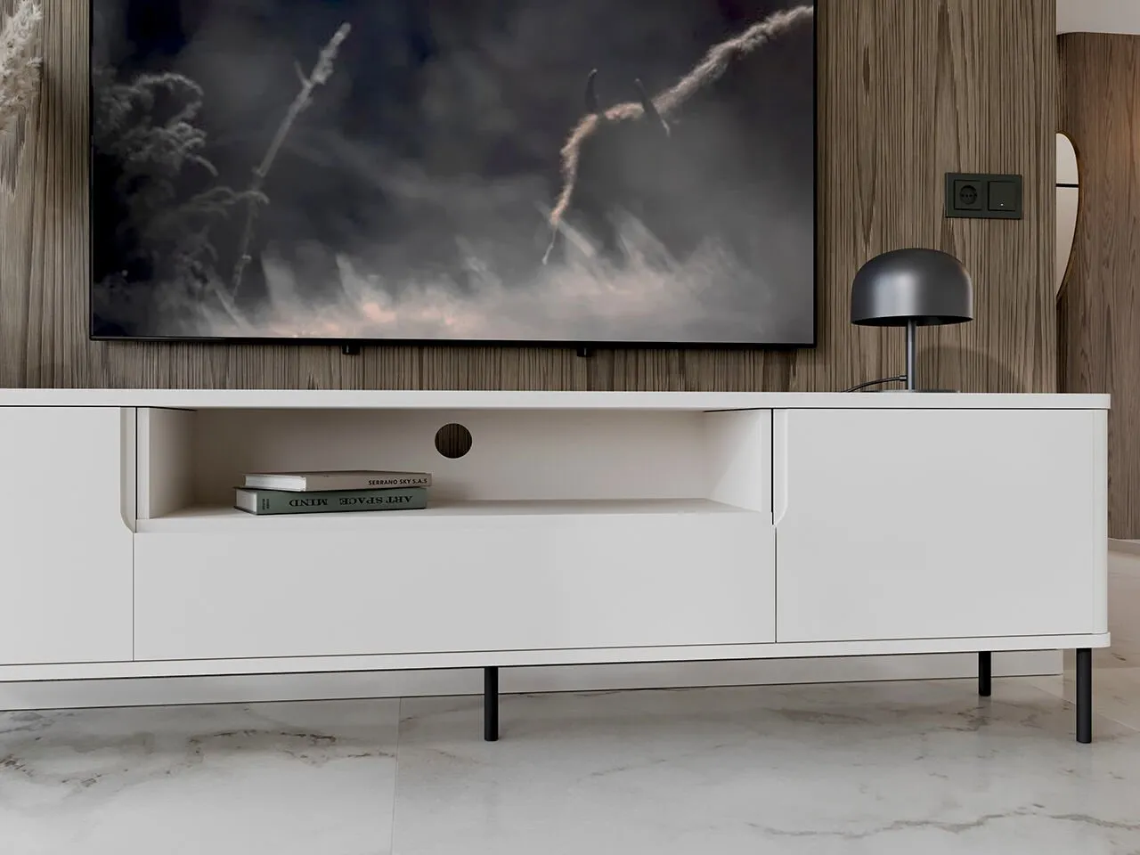 Komoda RTV RADIUS 180NC biały - obrazek 6