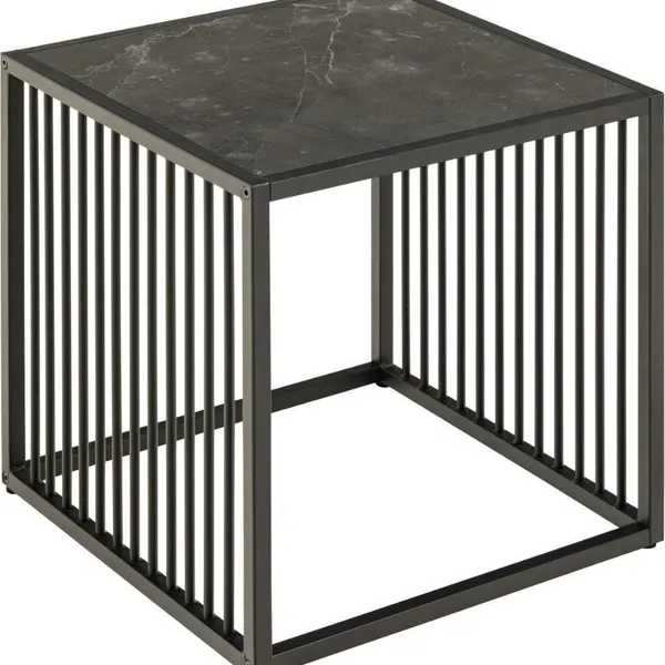 Stolik kawowy Strington 40x40cm marmur czarny