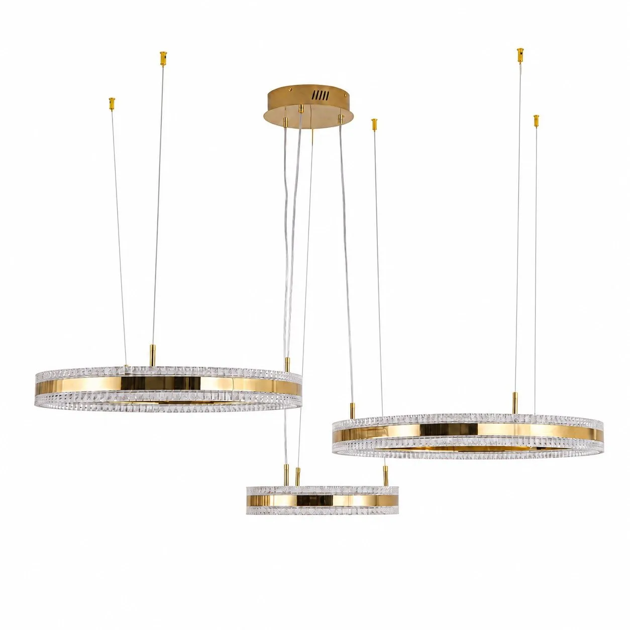 Lampa wisząca ARKADIA LED Trio 40/60/80 cm – złoty połysk - obrazek 3