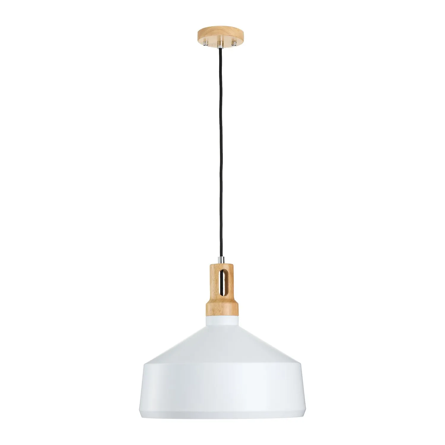 Lampa wisząca NORDIC WOODY biało drewniana 35 cm