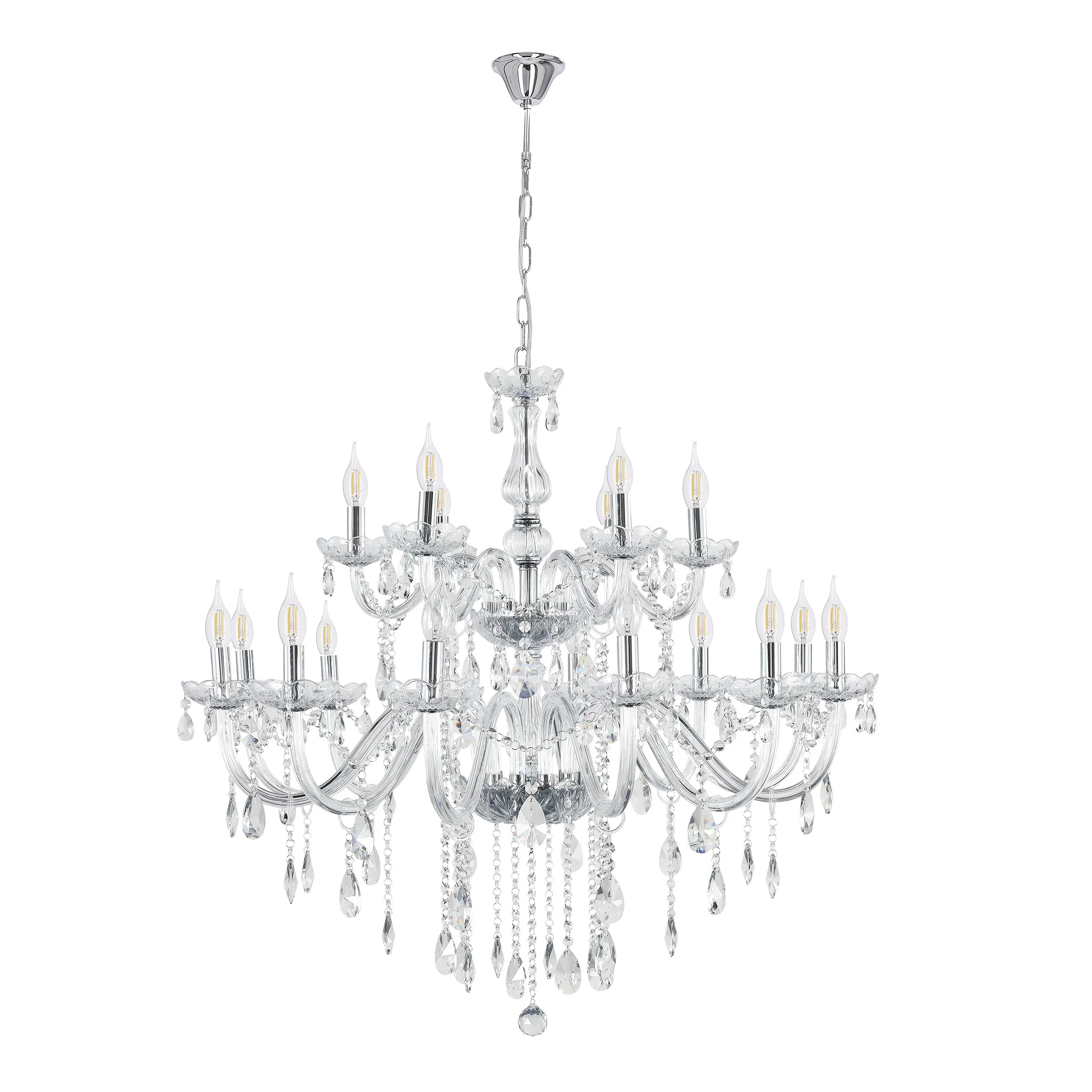 Cristallo lampa wisząca chromowy 18x40W E14 transparentny