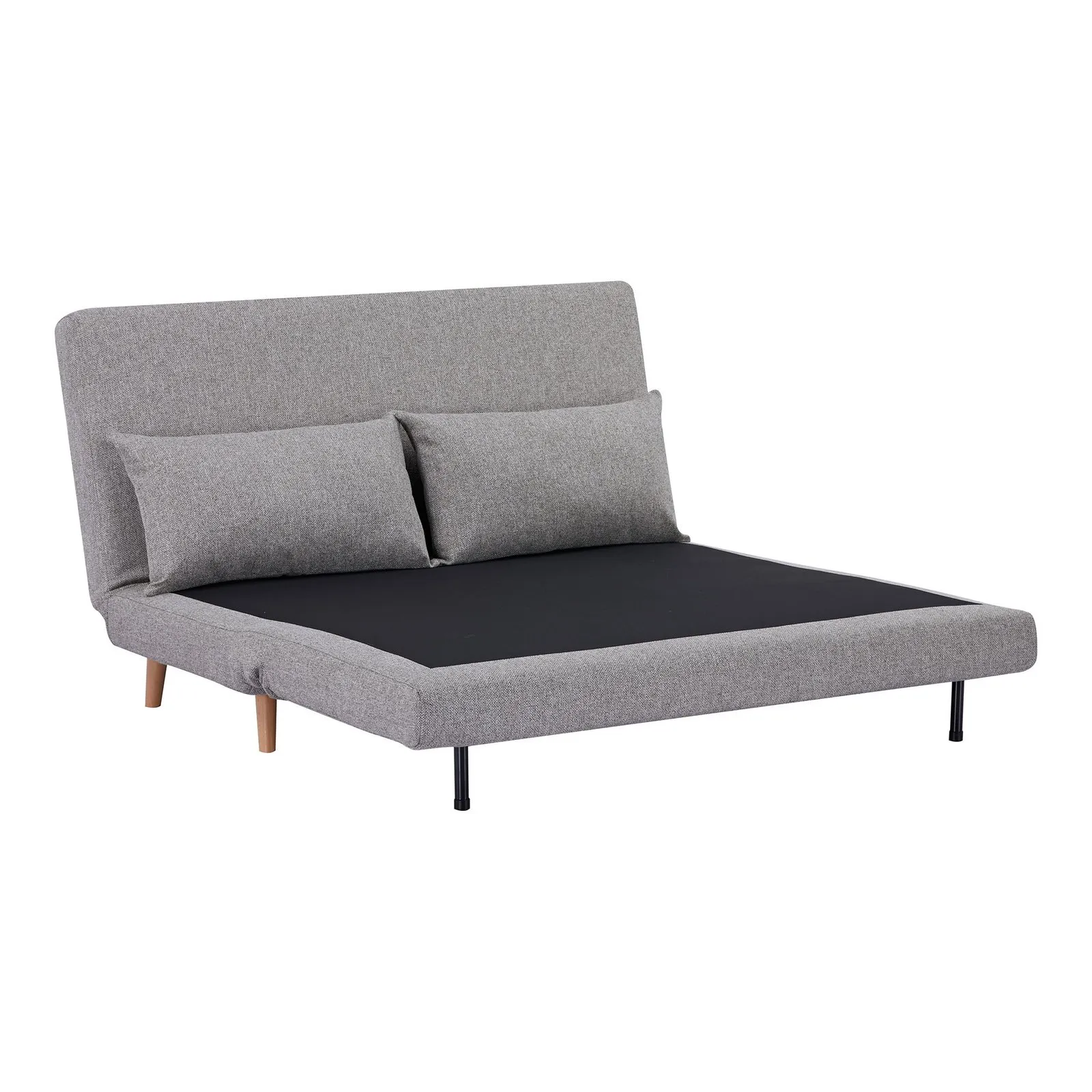 Sofa rozkładana Marlow 2 szara/ nogi naturalne - obrazek 5