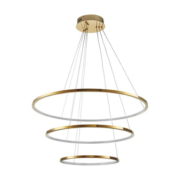 Lampa wisząca CIRCLE SLIM 40+60+80 cm - LED, ring złoty potrójny