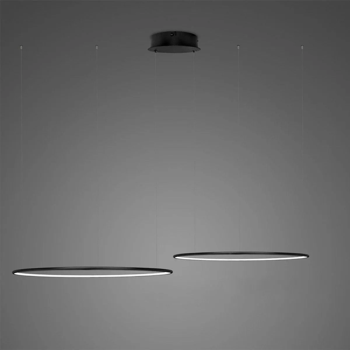 Lampa wisząca Ledowe Okręgi No.2 60cm 3k czarna