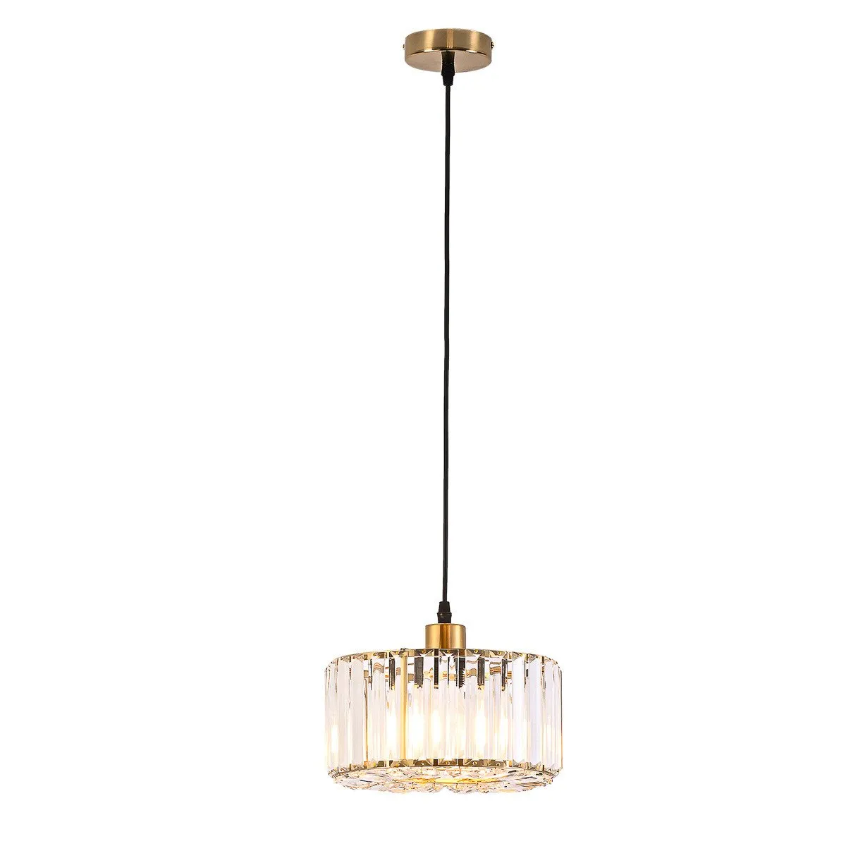 Okrągła lampa wisząca Vetro Złota1xE27