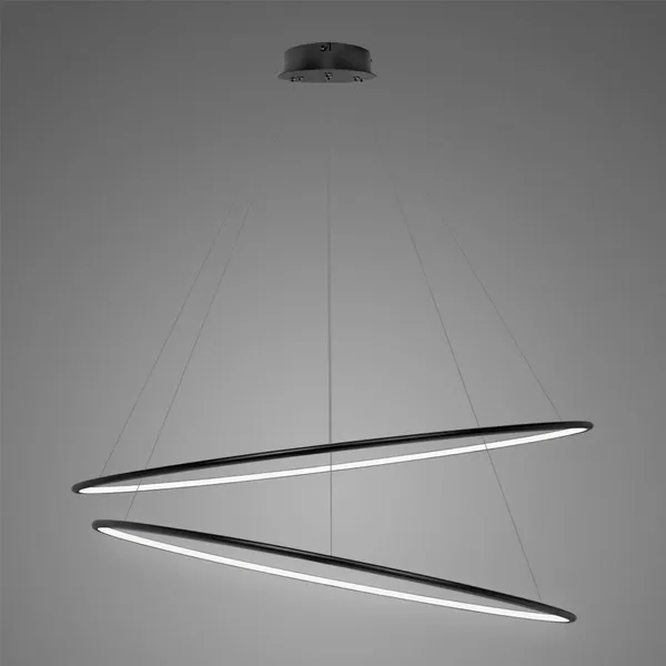 Lampa Ledowe Okręgi No.2 120cm 4k czarna