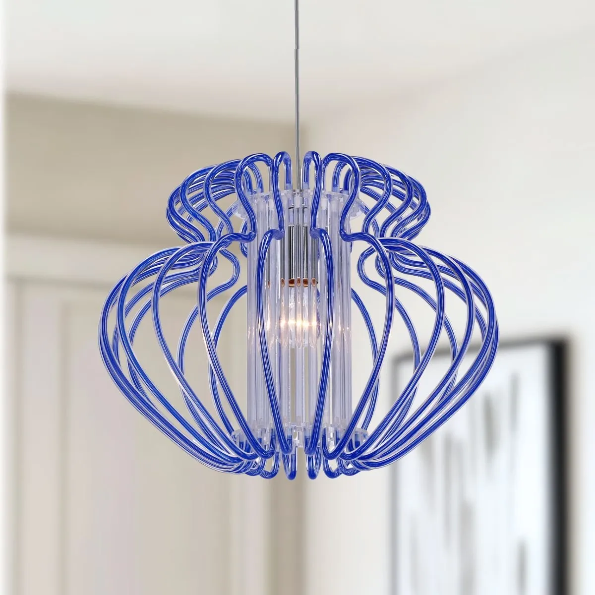 IMPERIA LAMPA WISZĄCA 1X60W E27 450X330 MAŁA NIEBIESKA PROMOCJA - obrazek 2