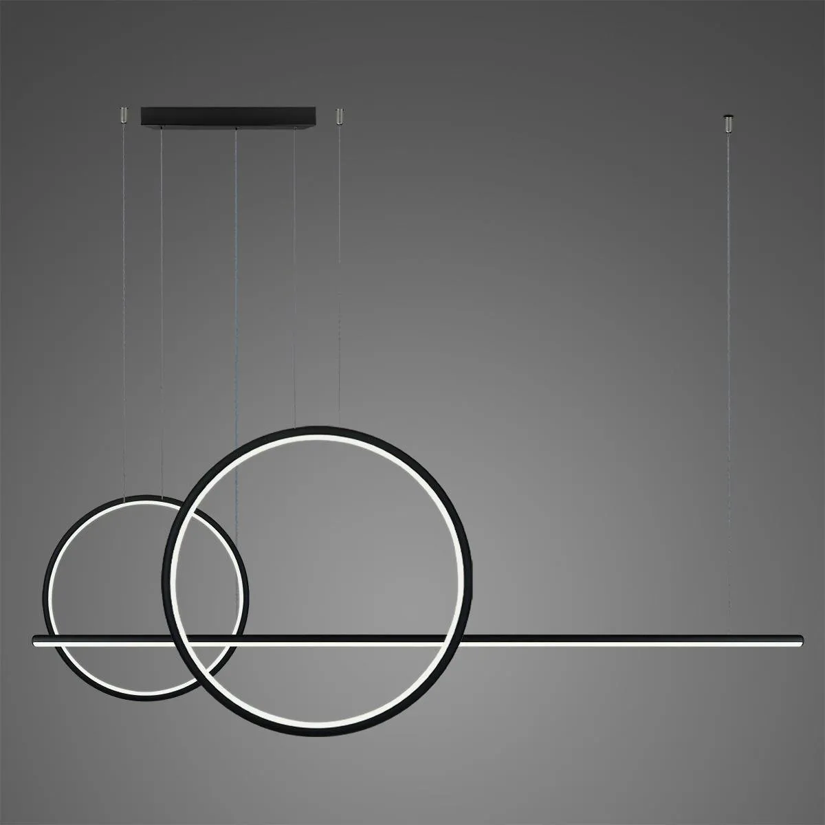Lampa wisząca LINEA No.4 Φ60/40 cm czarna 3k ściemnialna
