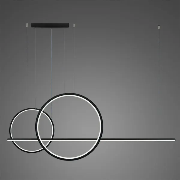 Lampa wisząca LINEA No.4  Φ60/40 cm czarna 3k ściemnialna